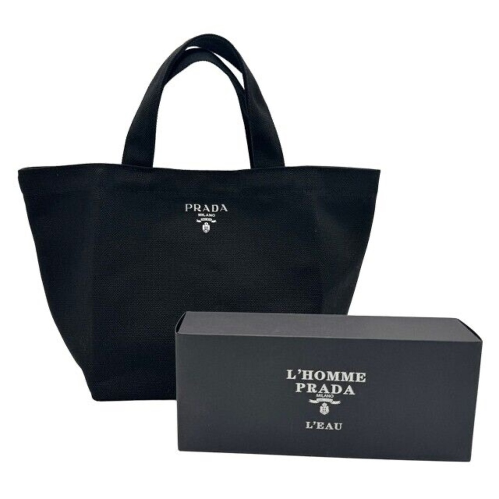 New PRADA Cosmetic Canvas Tote Bag Logo in Black GWP